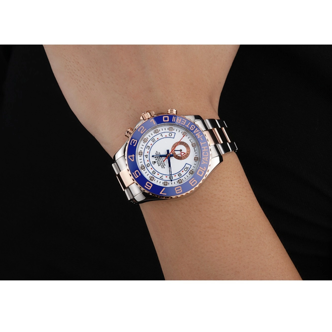 Aaa replica watch 622270 Bezel II Bracelet Rolex Blue Steel Gold and Stainless White Yacht-Master Dial Rose 0819